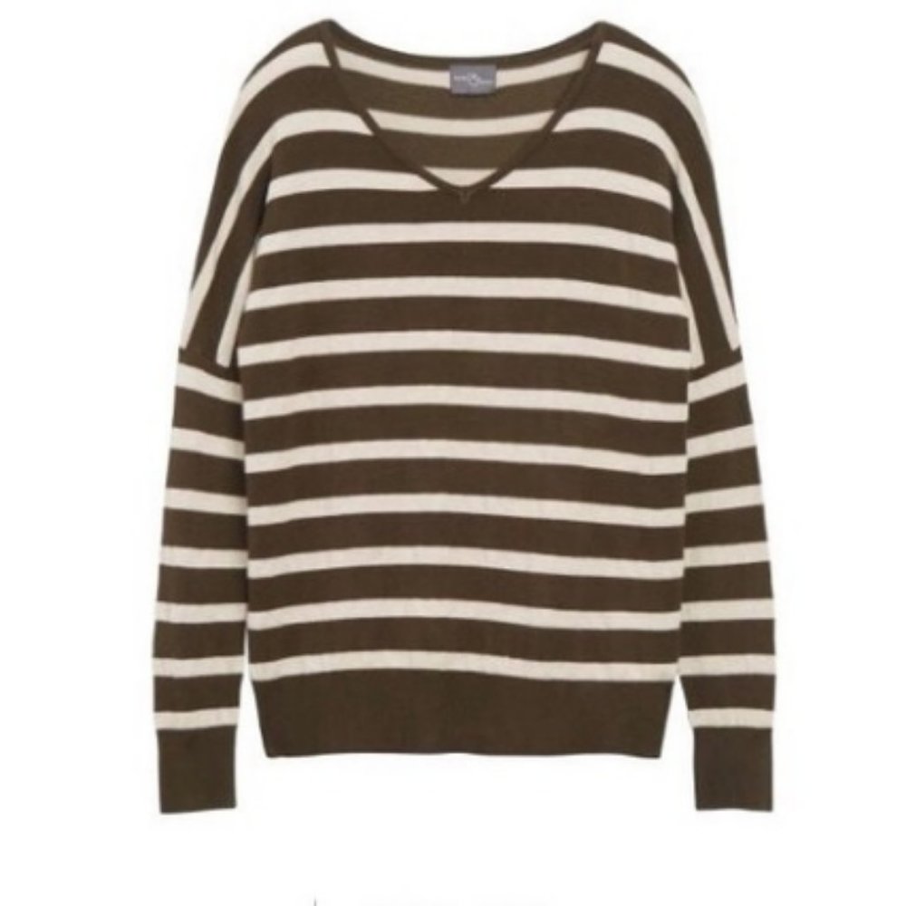 Stitch Fix Pixley Borrego Green Striped Knit Top